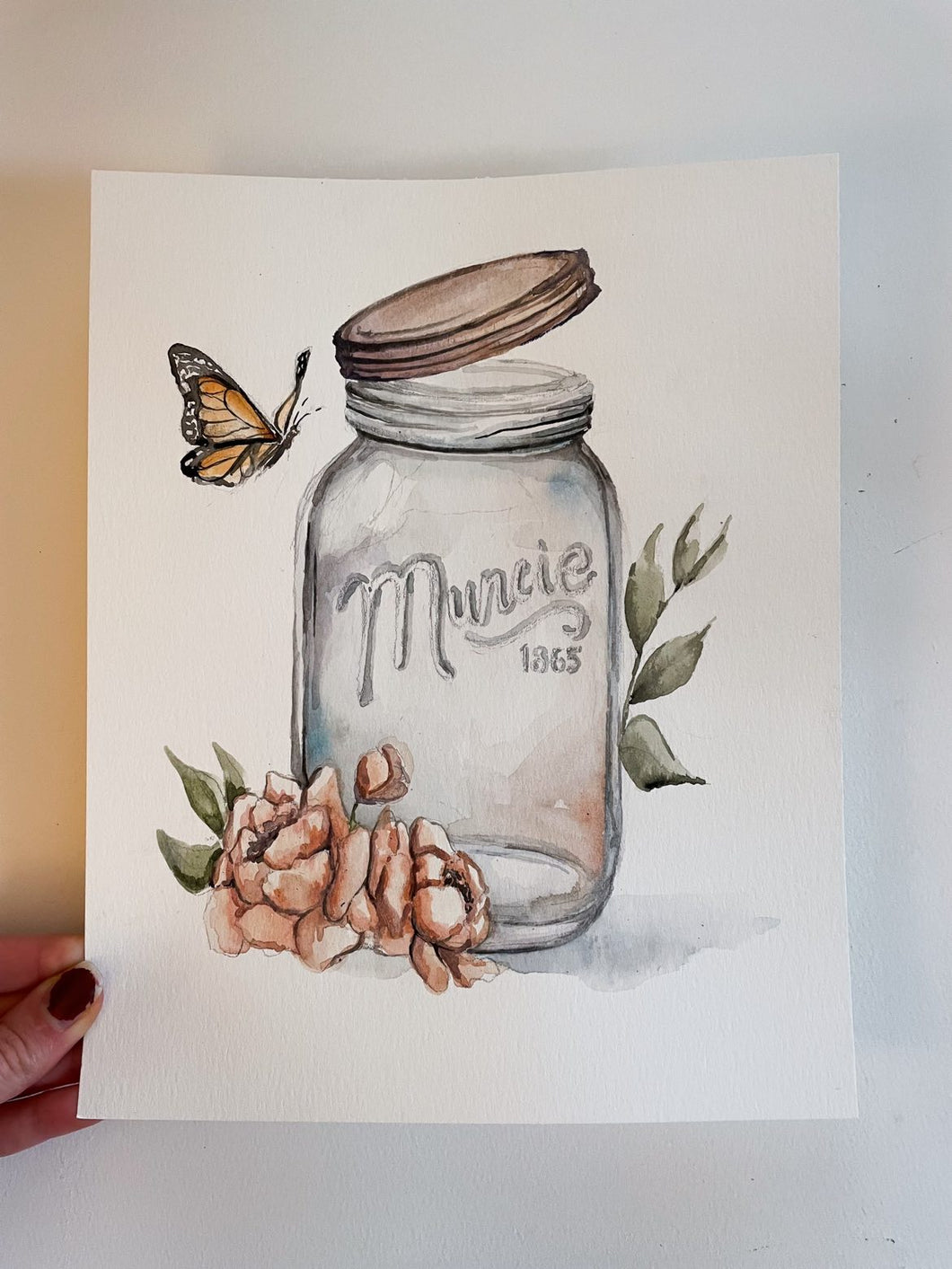 Muncie Ball Jar - Watercolor Print by Emily Winslow
