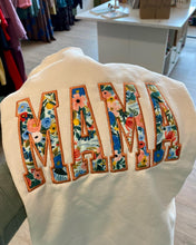 Load image into Gallery viewer, Mama Appliqué Embroidered Sweatshirt | Garden Party (Made to Order)
