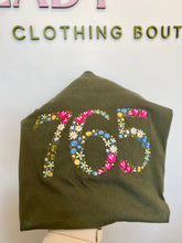 Load image into Gallery viewer, The 765 Embroidered Floral Tee (Made To Order)