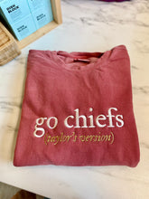 Load image into Gallery viewer, Go Chiefs (Taylor’s Version) - Embroidered Crewneck Sweatshirt (Made to Order)