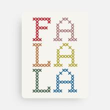 Load image into Gallery viewer, Cross-Stitch 'Fa La La' Holiday Greeting Card