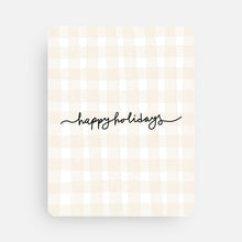 Load image into Gallery viewer, Gingham 'Happy Holidays' Greeting Card