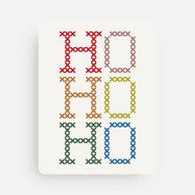 Load image into Gallery viewer, Cross-Stitch 'Ho Ho Ho' Holiday Greeting Card
