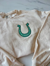 Load image into Gallery viewer, Lucky Horseshoe Appliqué Embroidered Sweatshirt