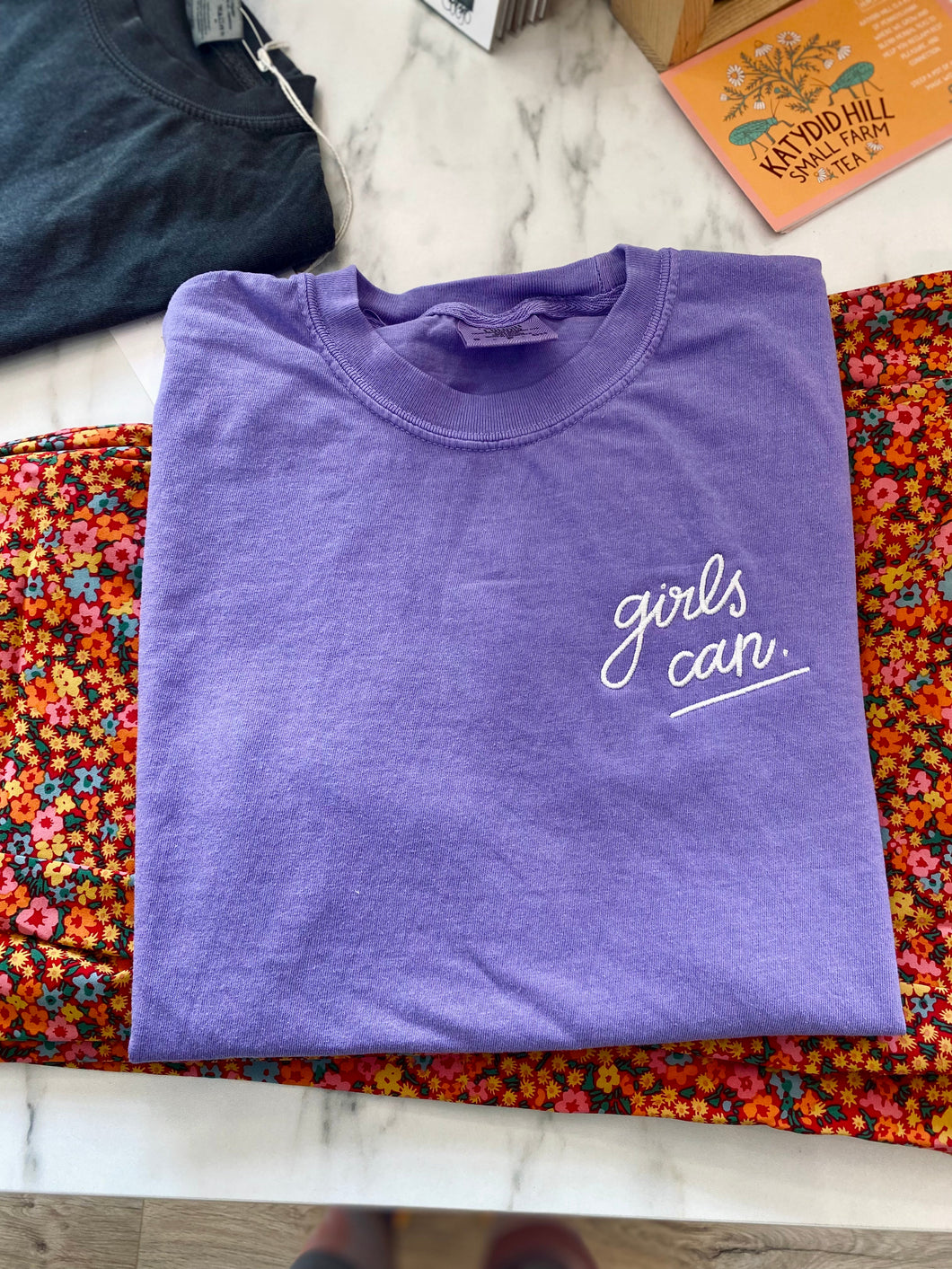 Girls Can Embroidered Tee - Youth (Made To Order)