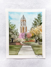Load image into Gallery viewer, Ball State Shafer Bell Tower - Watercolor Print by Emily Winslow
