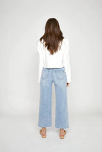 Load image into Gallery viewer, Aberdeen Wide Leg Crop - Light Indigo Worn