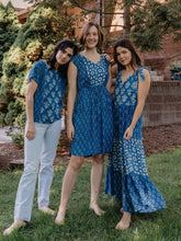 Load image into Gallery viewer, Lorelei Tiered Dress - Indigo Trio
