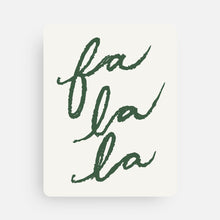 Load image into Gallery viewer, Festive Script 'Fa La La' Holiday Greeting Card