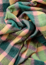 Load image into Gallery viewer, Lambswool Scarf in Lime Multi Check
