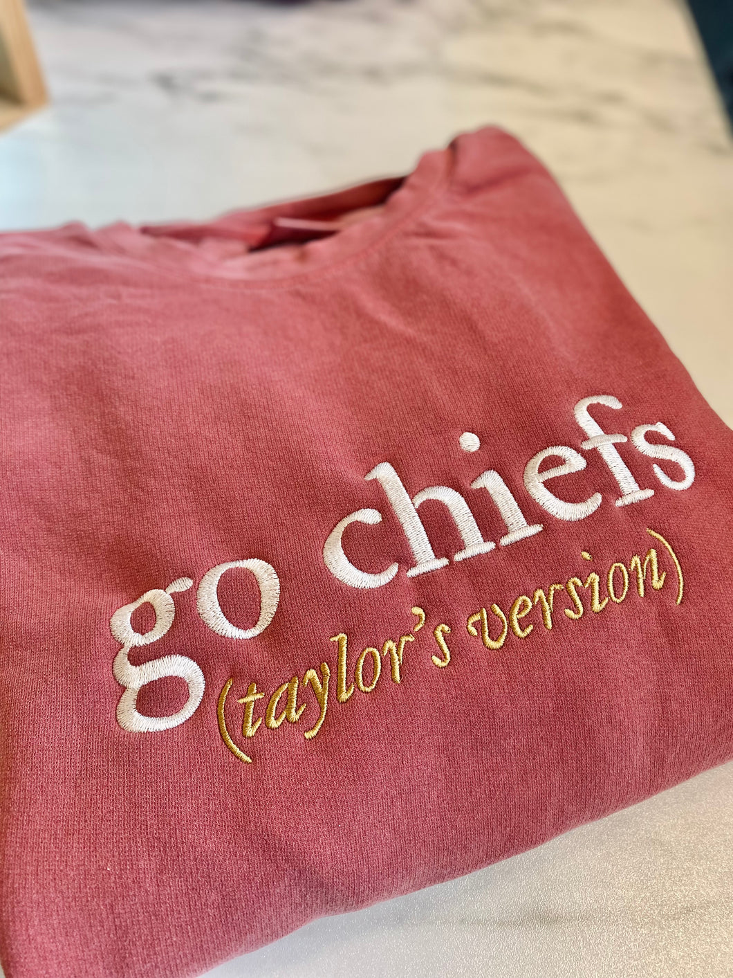 Go Chiefs (Taylor’s Version) - Embroidered Crewneck Sweatshirt (Made to Order)