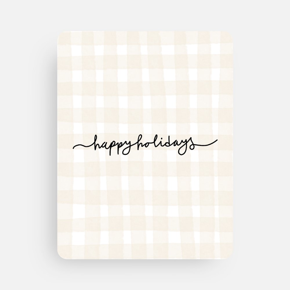 Gingham 'Happy Holidays' Greeting Card