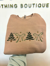 Load image into Gallery viewer, Twinkling Pines Embroidered Crewneck Sweatshirt
