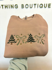 Twinkling Pines Embroidered Crewneck Sweatshirt