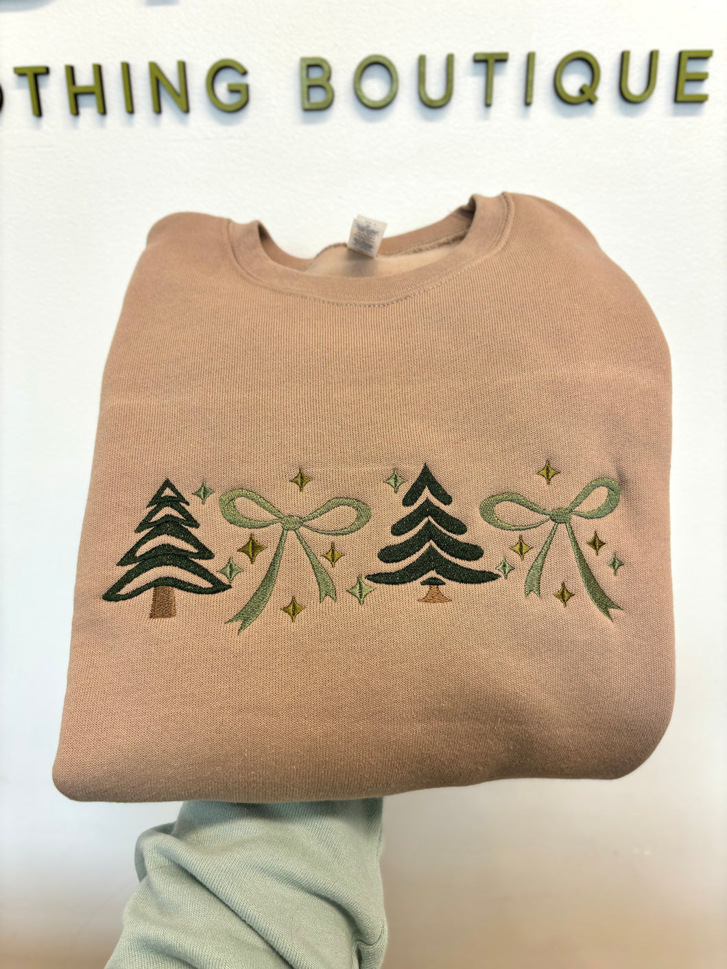 Twinkling Pines Embroidered Crewneck Sweatshirt