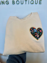 Load image into Gallery viewer, Heart Appliqué Embroidered Sweatshirt (Made to Order)
