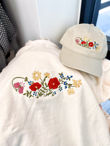 Wildflower Wonders Pattern (Embroidered Crewneck & Tee Options)