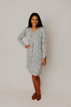 Load image into Gallery viewer, Static Grey LS Slub Dress
