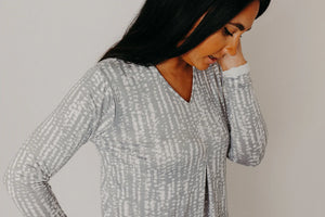 Static Grey LS Slub Dress