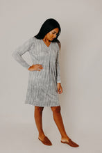 Load image into Gallery viewer, Static Grey LS Slub Dress
