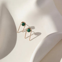 Load image into Gallery viewer, Arc Studs with Malachite

