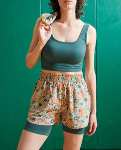 Sunkissed Pull-On Short II | Papaya Geranium Print