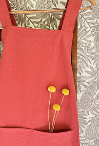 Cross Back Apron: Raspberry Red