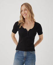 Load image into Gallery viewer, Women&#39;s Favorite Rib Henley Top: Deep Taupe / Large
