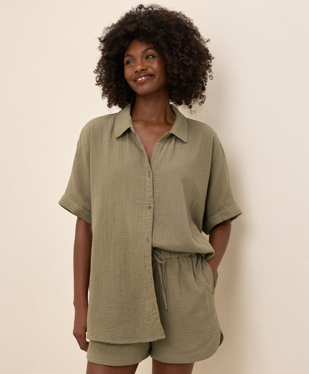 Double Gauze Oversized Shirt